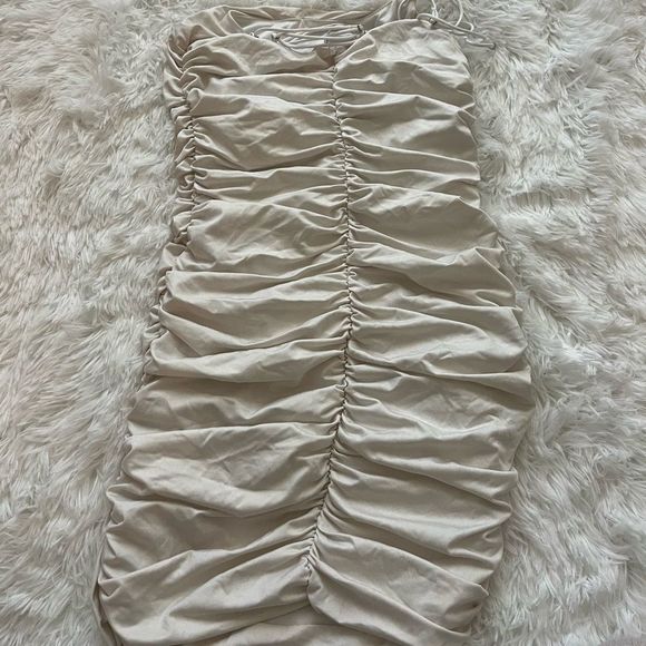 Lucy in The Sky Sparkling Ruched Bodycon Dress White Womens‎ Size M - Picture 3 of 4
